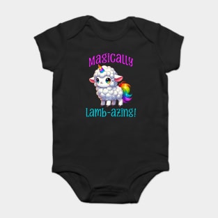 Be Magically Lamb-azing! rainbow unicorn mashup combo Baby Bodysuit